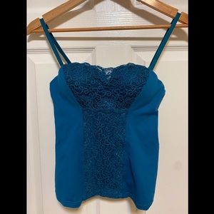 Lace front tank top